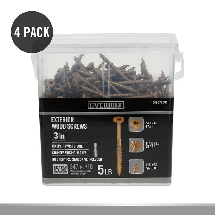 Everbilt 9 in. x 3 in. Star Drive Flat Head Exterior Wood Screws 20 lbs.-Box (1668-Piece)