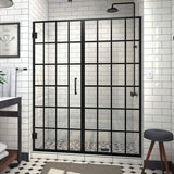 DreamLine Unidoor Toulon 58–58 1/2 in. W x 72 in. H Frameless Hinged Shower Door, Satin Black
