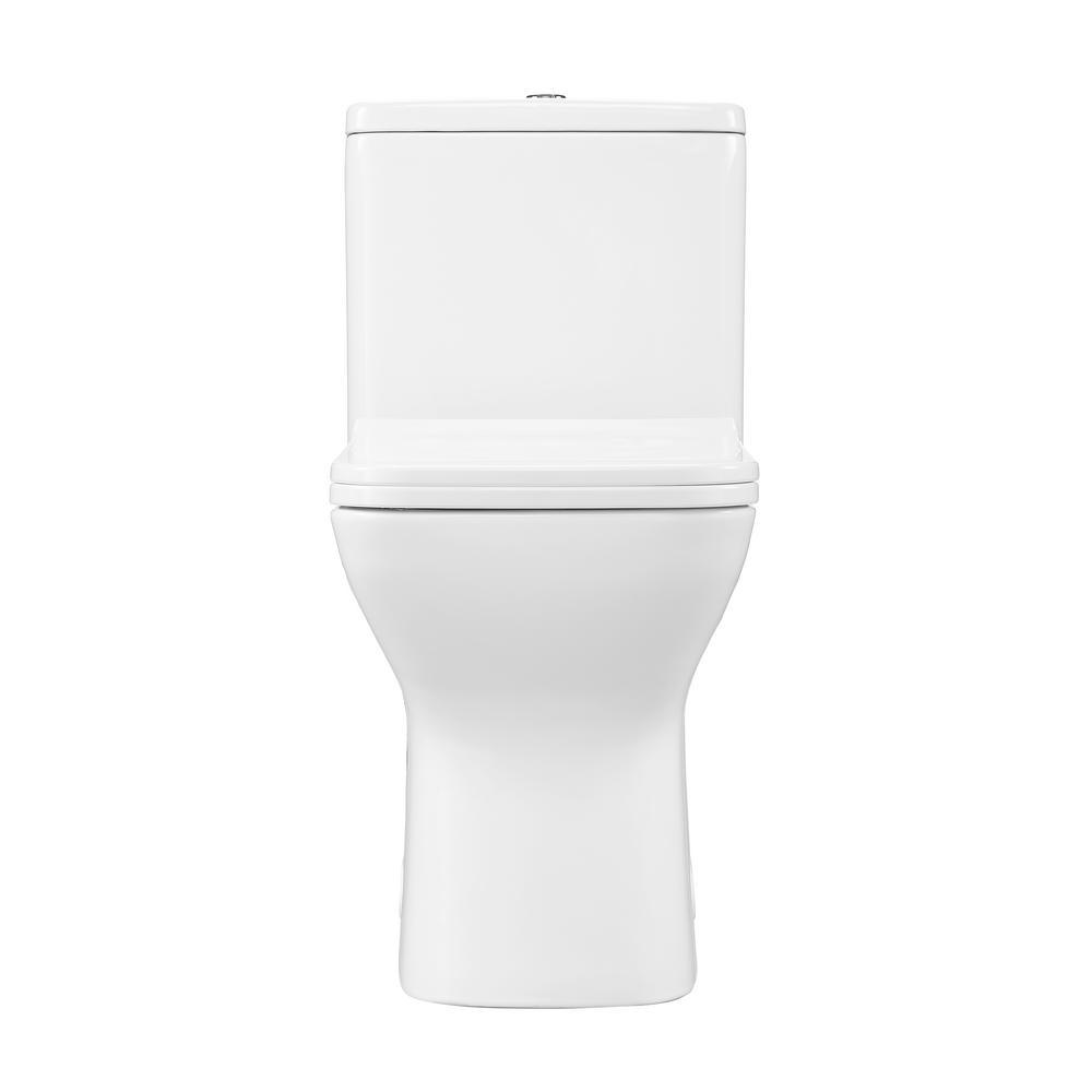 Carre 1-Piece 0.8/1.28 GPF Dual Flush Square Toilet in White, Seat Included - Super Arbor
