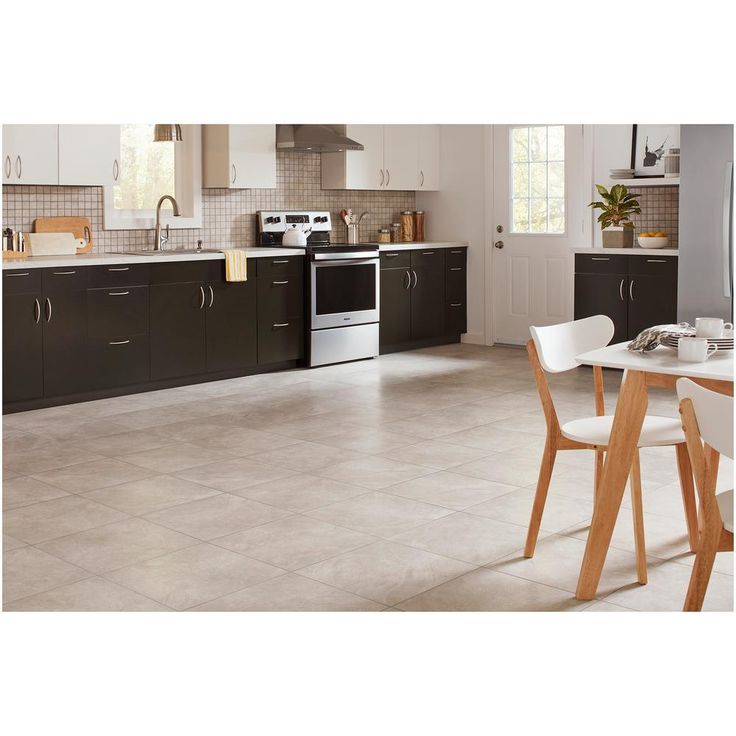 TrafficMaster Portland Stone Gray 18 in. x 18 in. Glazed Ceramic Floor and Wall Tile (17.44 sq. ft. / case)