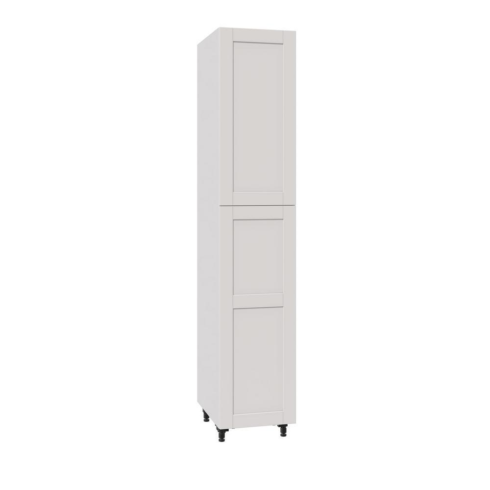 Shaker Assembled 24 in. x 94.5 in. x 24 in. Pantry Cabinet with Four Inner Drawers in Vanilla White - Super Arbor