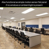 Commercial Electric 2 ft. x 4 ft. Daylight Harvesting LED Panel Light Troffer w/ Motion Sensor Adjustable CCT Lumens Watts 120-277V Dimmable