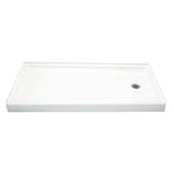 STORE+ 30 in. x 60 in. Single Threshold Right-Hand Shower Base with Shower Walls and 12-Piece Accessory Kit in White - Super Arbor