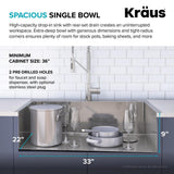 Loften All-in-One Dual Mount Stainless Steel 33in. Single Bowl Kitchen Sink with Pull Down Faucet in Black and Steel - Super Arbor