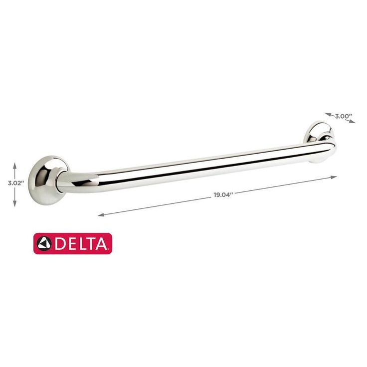 Delta 16-in Peened and Bright Stainless Wall Mount (ADA Compliant) Grab Bar