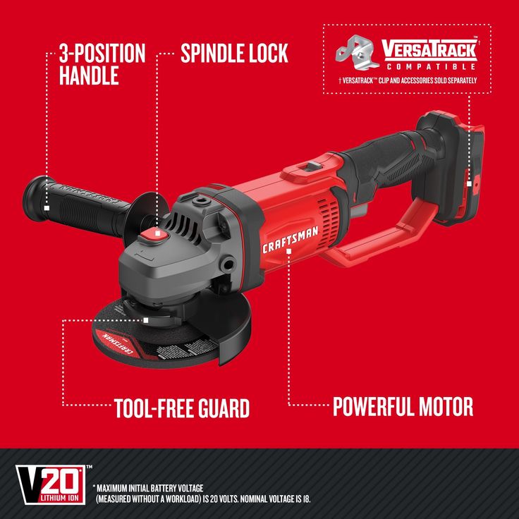 CRAFTSMAN V20 4.5-in 20-Volt Max Trigger Switch Cordless Angle Grinder