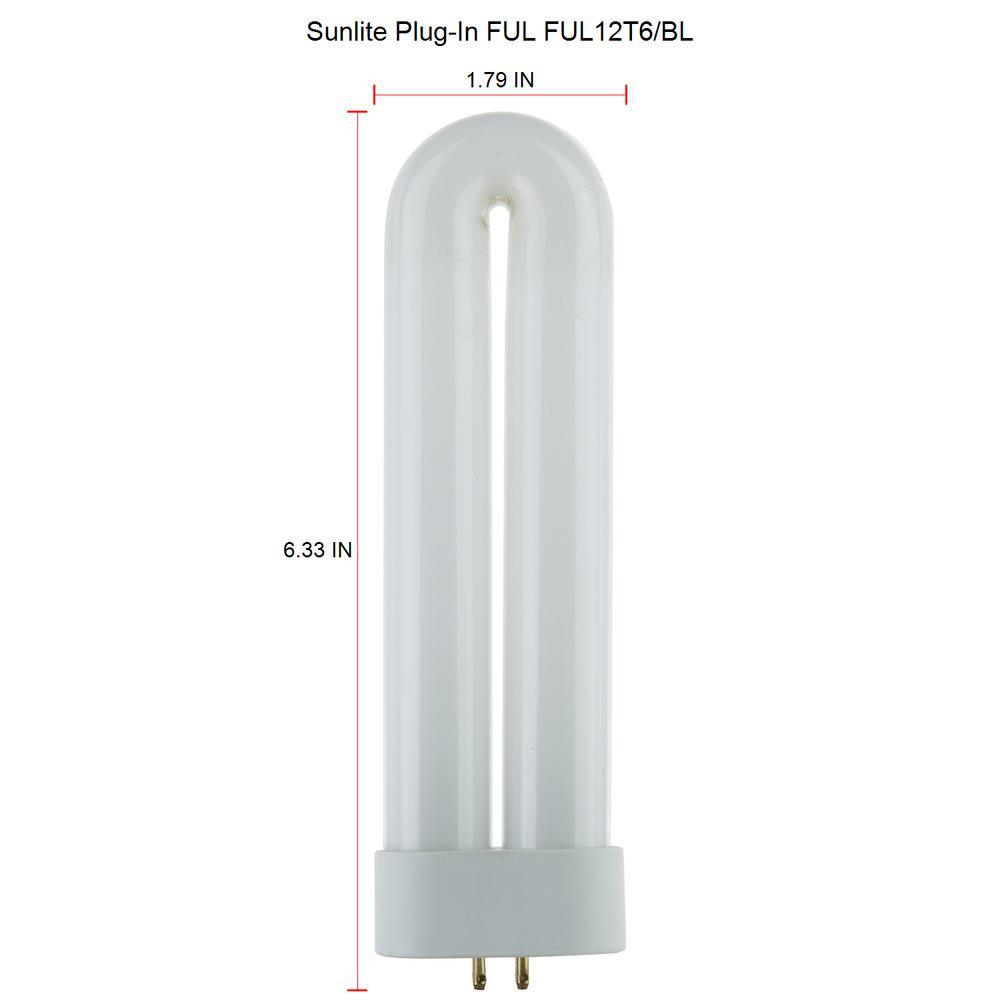 12-Watt Ful U-Shape CFL T6 Plugin Fluorescent Light Bulb Black Light (12-Pack) - Super Arbor