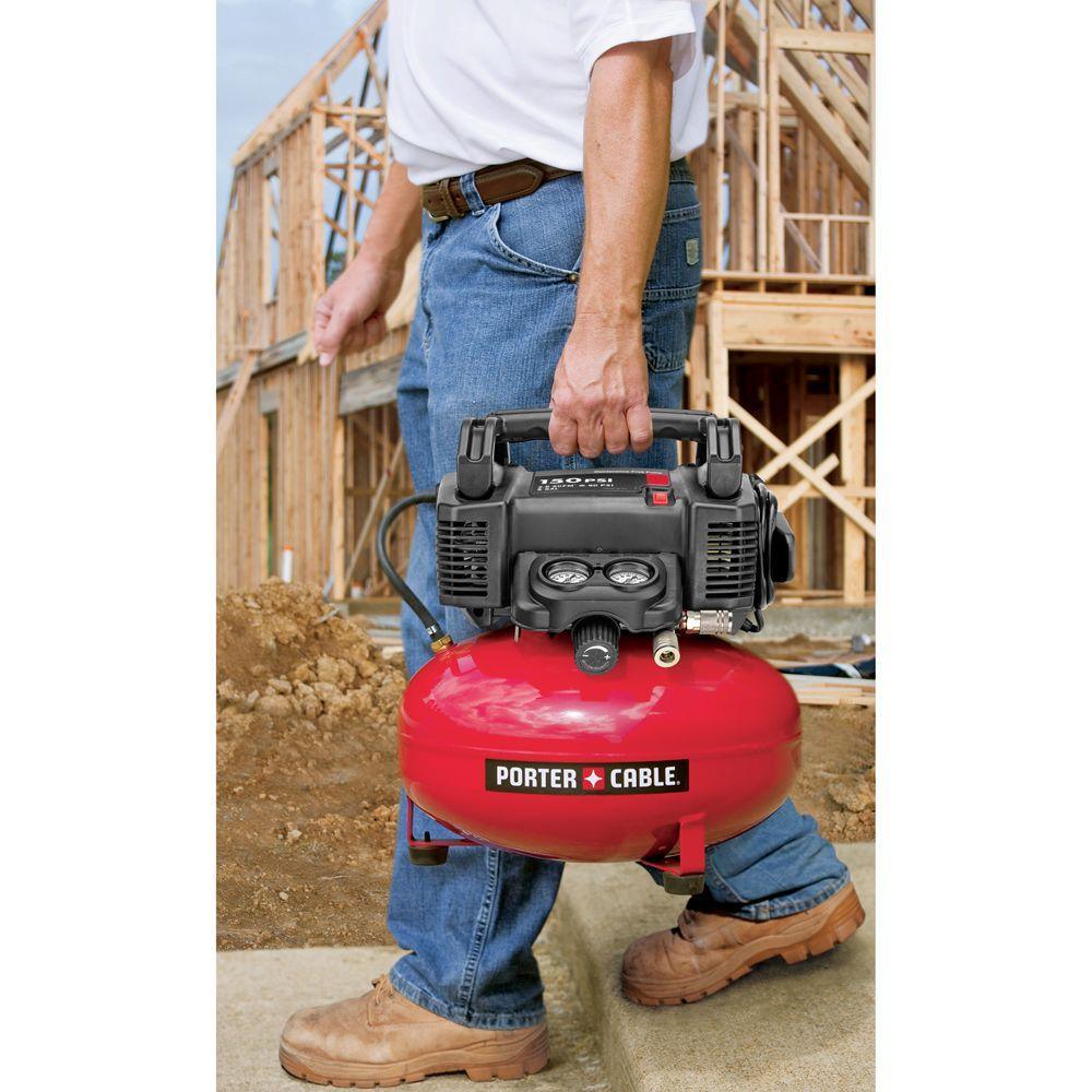 6 Gal. 150 PSI Portable Electric Air Compressor and 15-Gauge Finish Nailer Combo Kit (2-Tool) - Super Arbor