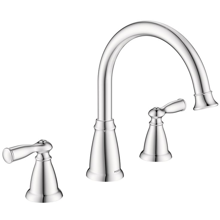 Banbury 2-Handle Deck-Mount High Arc Roman Tub Faucet with Valve in Spot Resist Brushed Nickel