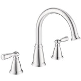 Banbury 2-Handle Deck-Mount High Arc Roman Tub Faucet with Valve in Spot Resist Brushed Nickel