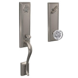 Custom Addison Aged Bronze 3/4 Trim Single Cylinder Door Handleset with Hobson Glass Door Knob - Super Arbor