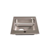 Classroom Sink, Drop-in, 17 in. x 25 in. 1-Compartment, ADA, SS, L/R Faucet Ledges, 4.5 in. Deep, Drain Center Rear
