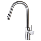 Single-Handle Pull-Down Sprayer Kitchen Faucet with 2-Function Sprayhead in Matte Black - Super Arbor