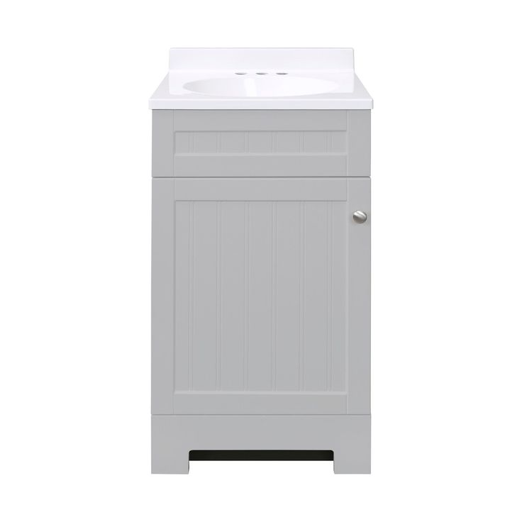Style Selections Ellenbee 18-in Gray Single Sink Bathroom Vanity with White Cultured Marble Top