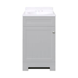Style Selections Ellenbee 18-in Gray Single Sink Bathroom Vanity with White Cultured Marble Top
