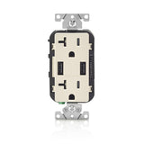 Decora 20 Amp 125-Volt Combination Duplex Outlet and USB Outlet, White - Super Arbor