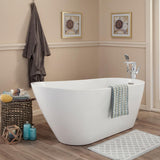 Shaia 67 in. Acrylic Flatbottom Non-Whirlpool Soaking Bathtub in White - Super Arbor