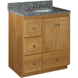 Ultraline 30 in. W x 21 in. D x 34.5 in. H Vanity with Left Drawers Cabinet Only in Satin White - Super Arbor
