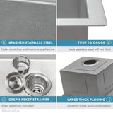 Workstation Drop-in Stainless Steel 15 in. x 20 in. Topmount Bar Prep RV Kitchen Sink 16-Gauge Single Bowl - Super Arbor