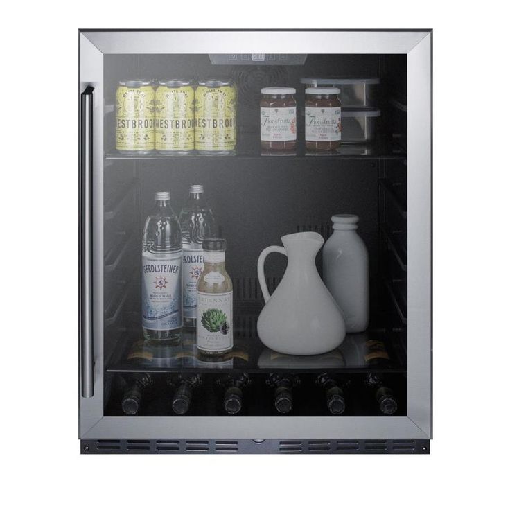Summit Appliance 100-Can Capacity (5-cu ft) Commercial Glass Door/Black Cabinet Built-In/Freestanding Beverage Center