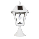 Baytown II Bulb 1-Light White LED Outdoor Solar Post/Wall Light with GS Light Bulb, Warm-White