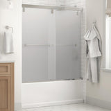Everly 60 in. x 59-1/4 in. Mod Semi-Frameless Sliding Bathtub Door in Chrome and 1/4 in. (6mm) Clear Glass - Super Arbor