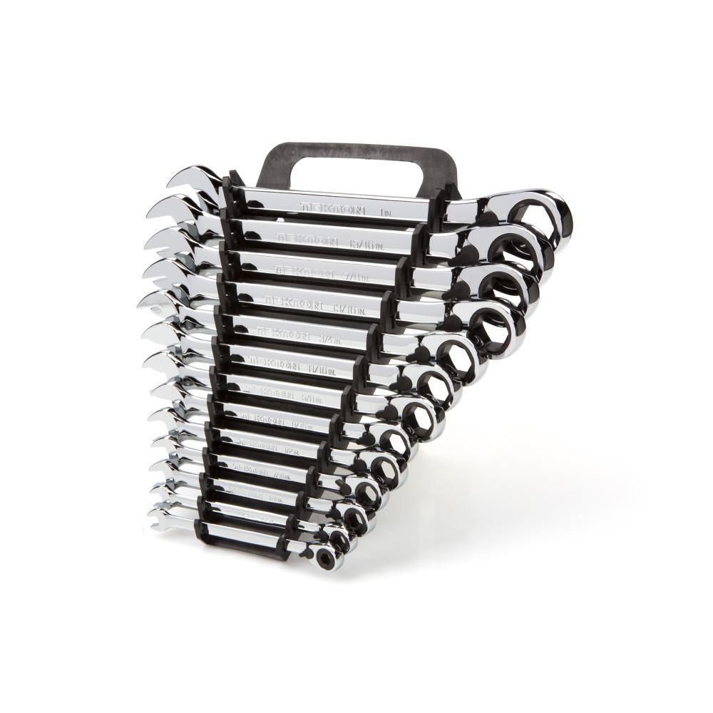 1/4 in. to 1 in. Reversible Ratcheting Combination Wrench Set Keeper (13-Piece) - Super Arbor
