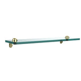 16 in. L x 2 in. H x 5 in. W Clear Glass Vanity Bathroom Shelf in Satin Nickel - Super Arbor