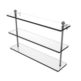Mambo 22 in. L  x 15 in. H  x 5 in. W 3-Tier Clear Glass Bathroom Shelf in Antique Copper - Super Arbor