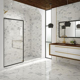 Style Selections Calacatta Polished White 6-in x 12-in Polished Porcelain Marble Subway Floor Tile