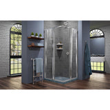 Cornerview 34-1/2 in. x 72 in. Framed Corner Sliding Shower Door Enclosure in Chrome without Handle - Super Arbor