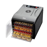 Professional 6-Tray Black Food Dehydrator with Drip Tray