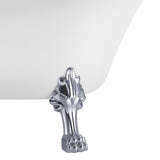 60 in. Fiberglass Single Slipper Clawfoot Non-Whirlpool Bathtub in Glossy White - Super Arbor