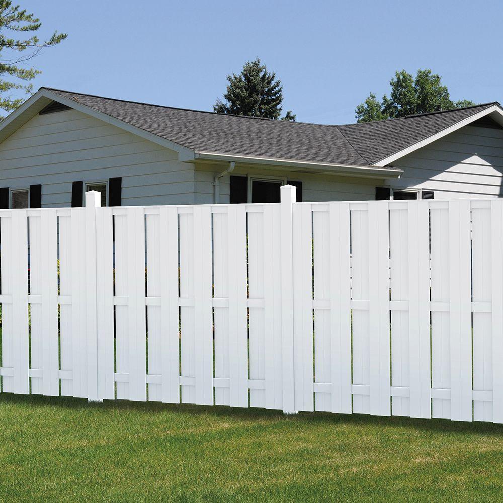 Palatine 6 ft. H x 6 ft. W White Vinyl Shadowbox Fence Panel - Unassembled - Super Arbor