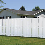 Palatine 6 ft. H x 6 ft. W White Vinyl Shadowbox Fence Panel - Unassembled - Super Arbor