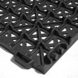 Greatmats StayLock Perforated Black 12 in. x 12 in. x 0.56 in. PVC Plastic Interlocking Outdoor Floor Tile (Case of 26)