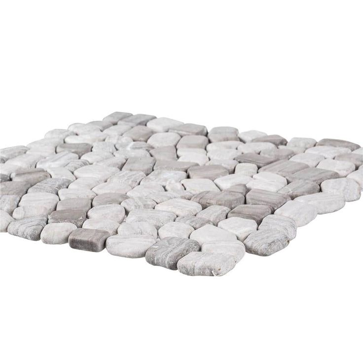 Jeffrey Court Bailey Grey Pebble 12 in. x 12 in. x 10 mm Honed Natural Stone Mosaic Wall/Floor Tile