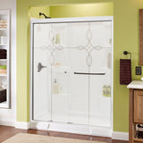 Simplicity 60 in. x 70 in. Semi-Frameless Traditional Sliding Shower Door in Bronze with Rain Glass - Super Arbor