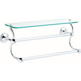 18 in. Glass Shelf with Double Towel Bar in SpotShield Brushed Nickel - Super Arbor