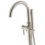 Aiden 70 in. Acrylic Flatbottom Non-Whirlpool Bathtub in White and Faucet Combo in Chrome - Super Arbor