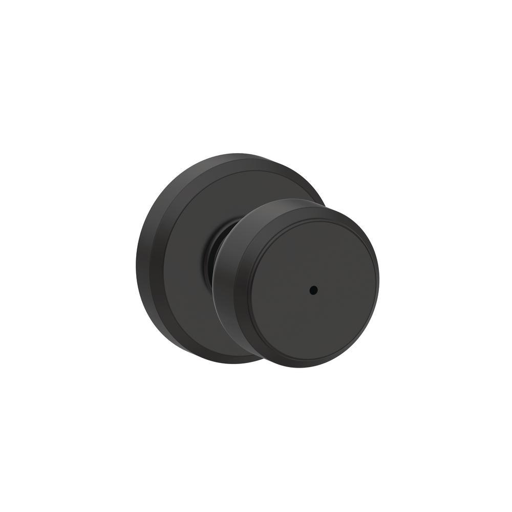 Bowery Matte Black Privacy Bed/Bath Door Knob with Greyson Trim - Super Arbor
