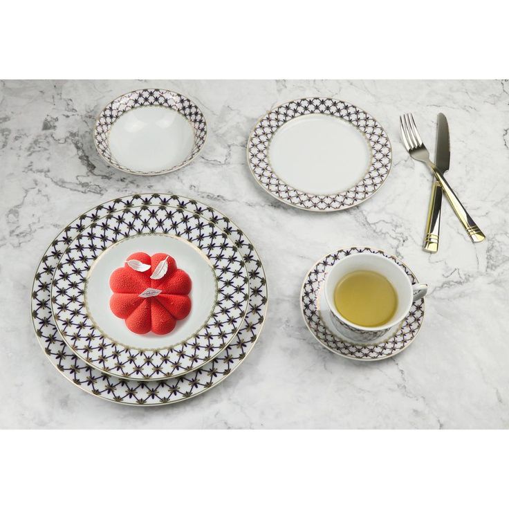 57-Piece Specialty Blue Porcelain Dinnerware Set (Service for 8)