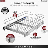 Rev-A-Shelf 14.5-in W x 6-in H 1-Tier Pull Out Metal Basket