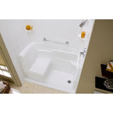 5 ft. Right Drain Seated Shower in White - Super Arbor