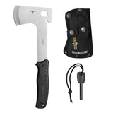 BlackRiver 11.5 in. Rubber Handle Full Tang Titanium Bonded Blade Hatchet with Fire Starter and Sheath Included - Super Arbor