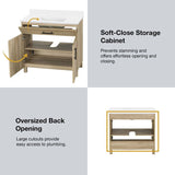 Style Selections Dolton 36-in Natural Oak Undermount Single Sink Bathroom Vanity with White Engineered Stone Top