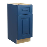 Home Decorators Collection Grayson 15 in. W x 24 in. D x 34.5 in. H Assembled Plywood Base Kitchen Cabinet in Mythic Blue with Soft Close LH