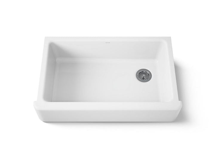 KOHLER Whitehaven 35.68-in x 21.56-in White Single Bowl Tall (8-in or Larger) Undermount Apron Front/Farmhouse Residential Kitchen Sink