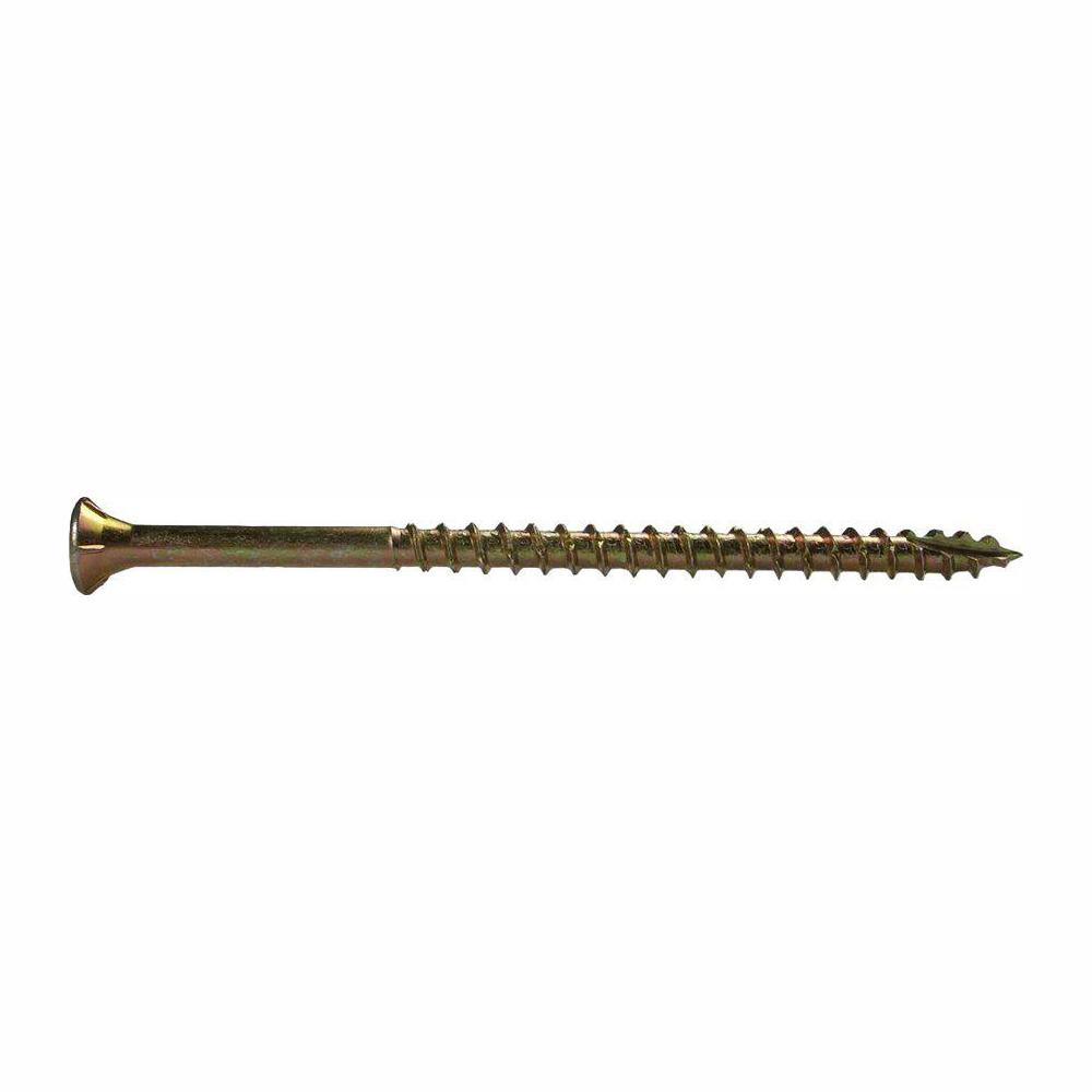 Grip-Rite #10 x 3-1/2 in. Phillips Bugle-Head Construction Screw, Yellow Zinc, 10 lb Box (475-Pack)