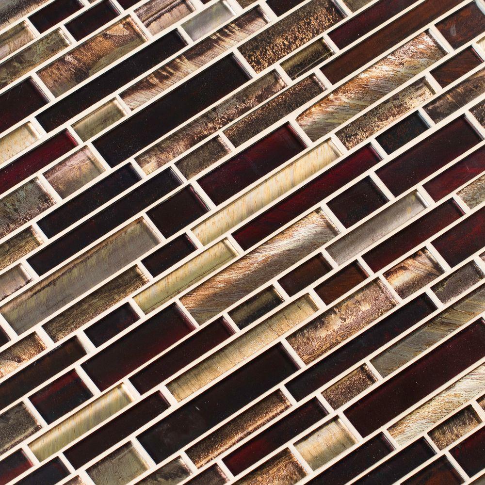MSI Artista Interlocking 12 in. x 12 in. x 8 mm Glossy Glass Mesh-Mounted Mosaic Wall Tile (10 sq. ft. / case)